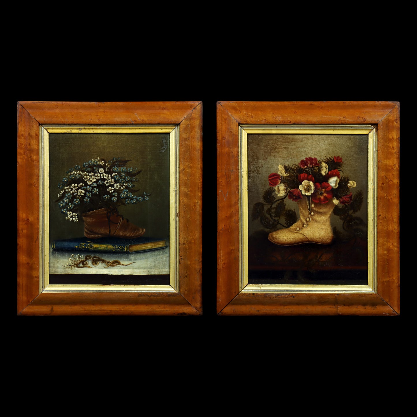 Pair of Folk Art Still-Life Paintings