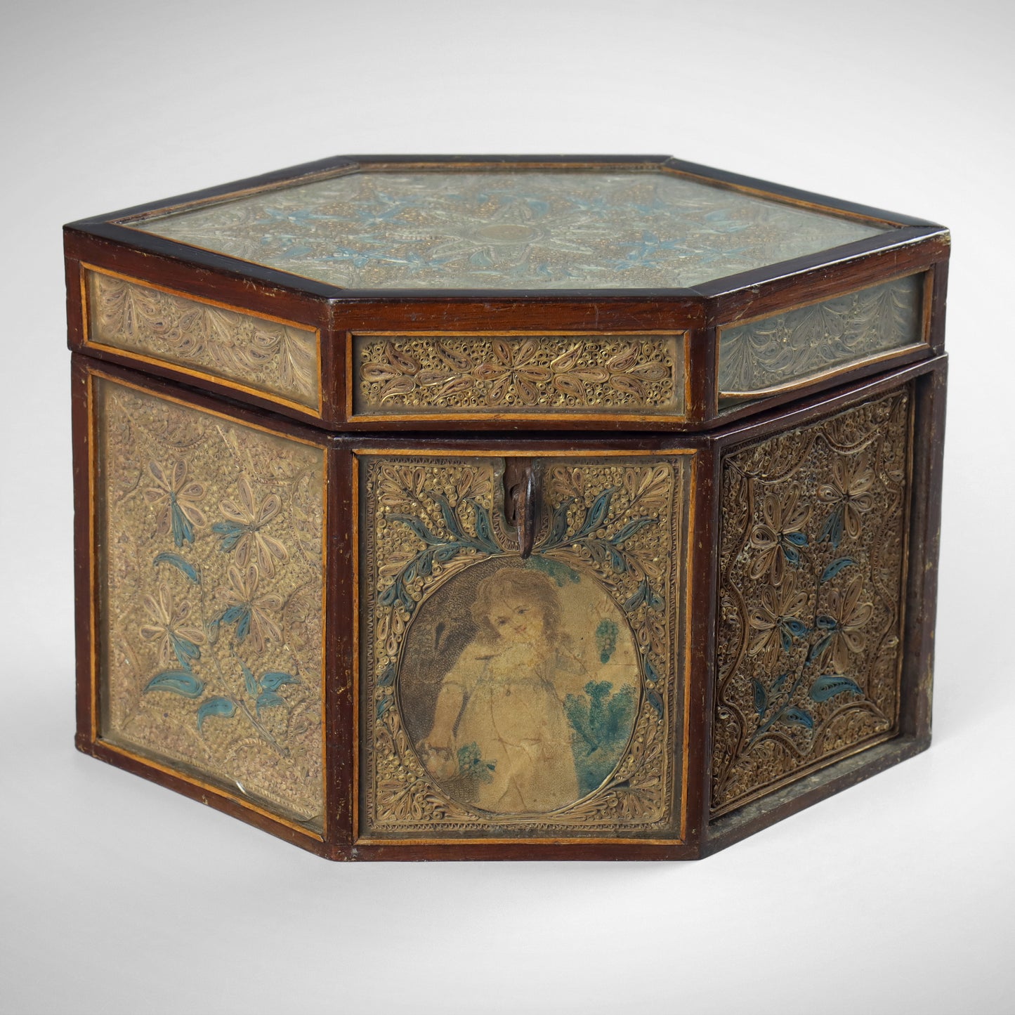 Georgian Paper Scroll Tea Caddy