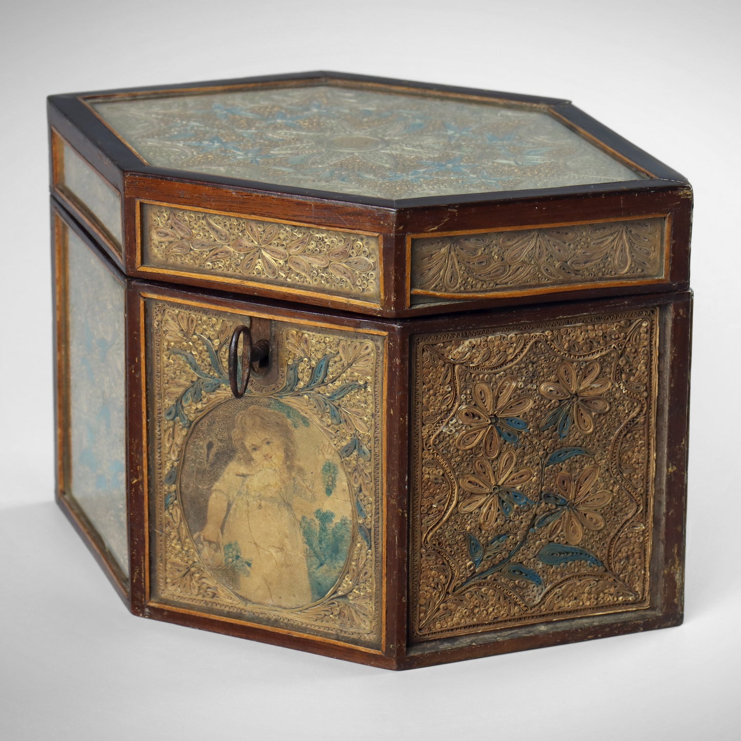 Georgian Paper Scroll Tea Caddy