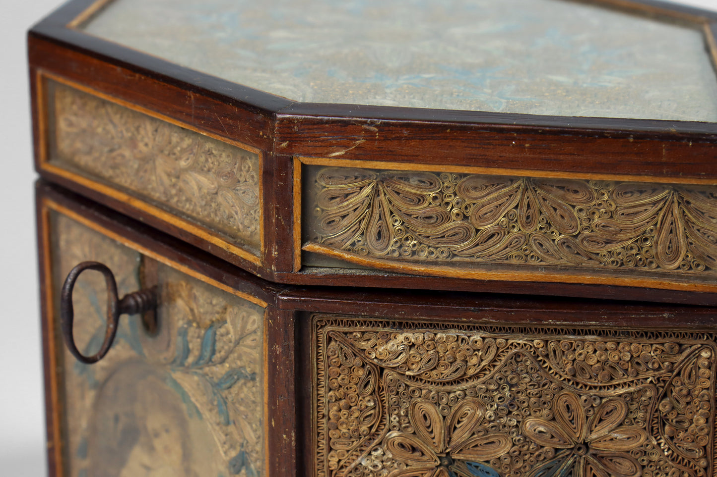 Georgian Paper Scroll Tea Caddy