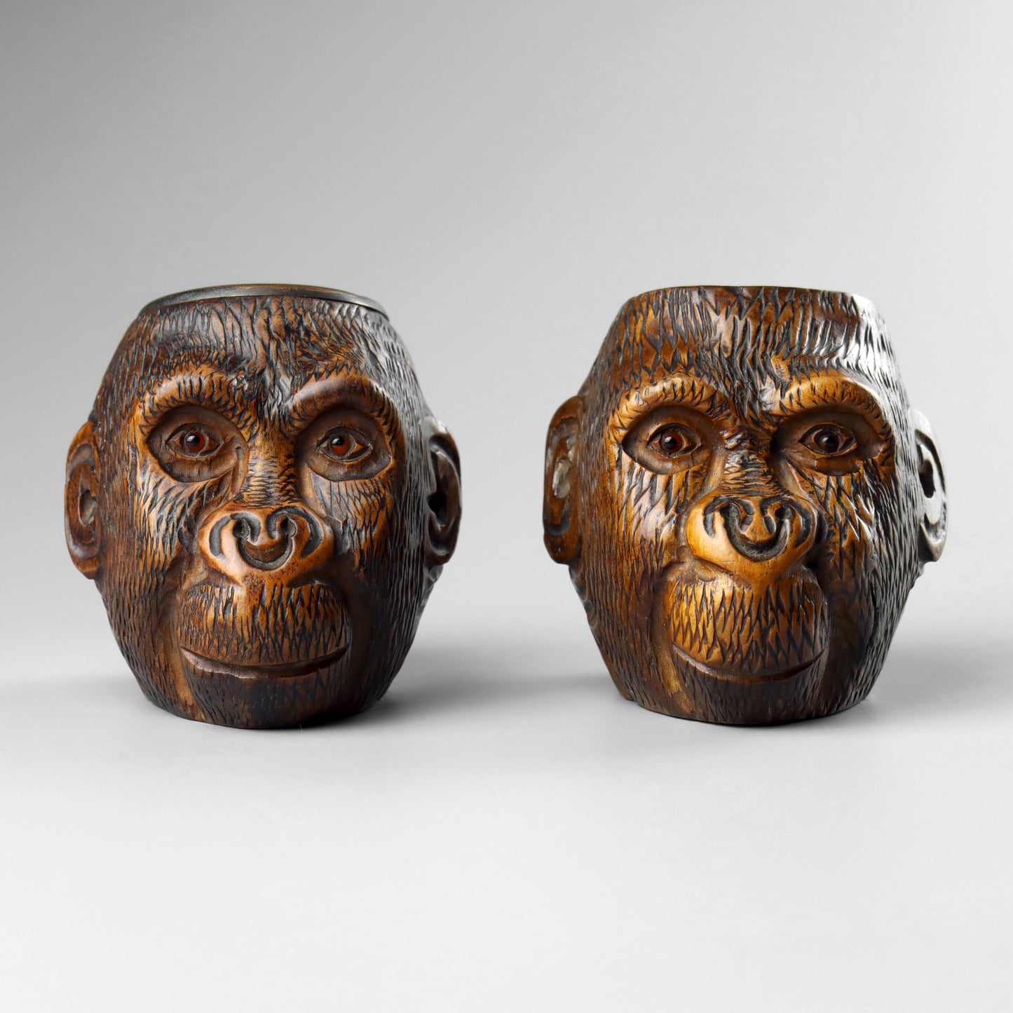 Black Forest Pair of Monkey Match Holders