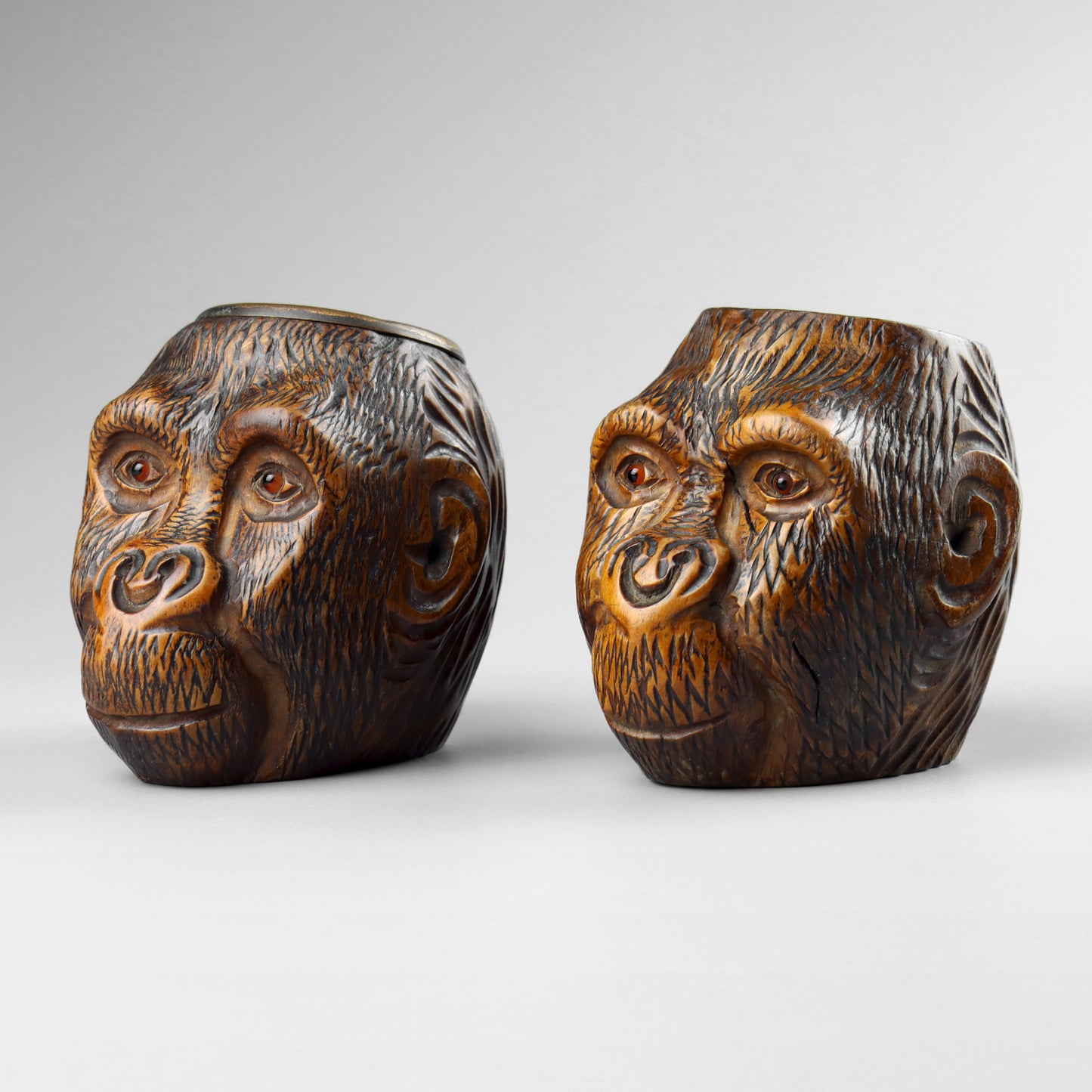 Black Forest Pair of Monkey Match Holders