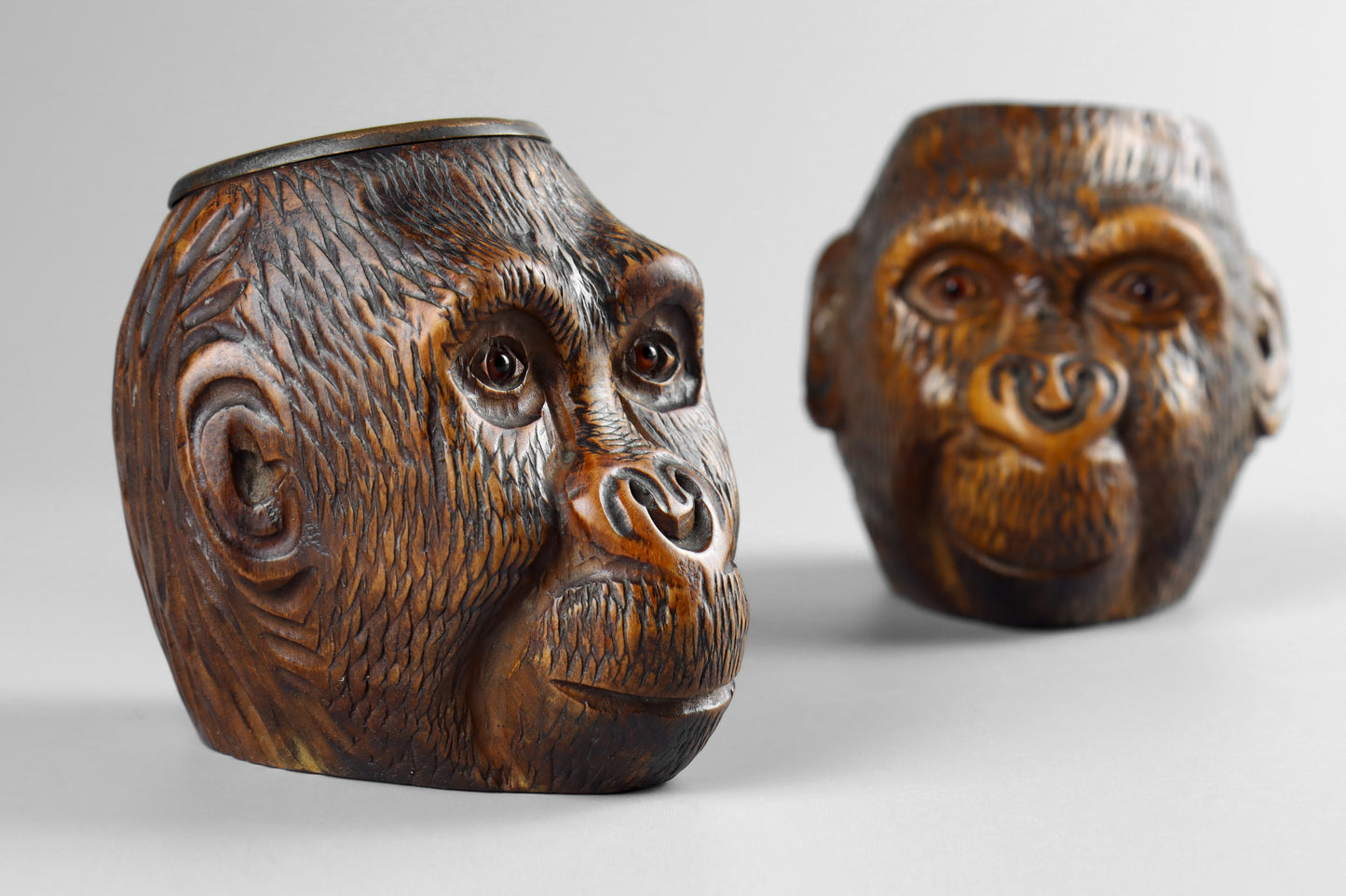 Black Forest Pair of Monkey Match Holders