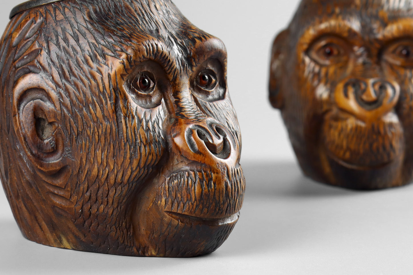 Black Forest Pair of Monkey Match Holders