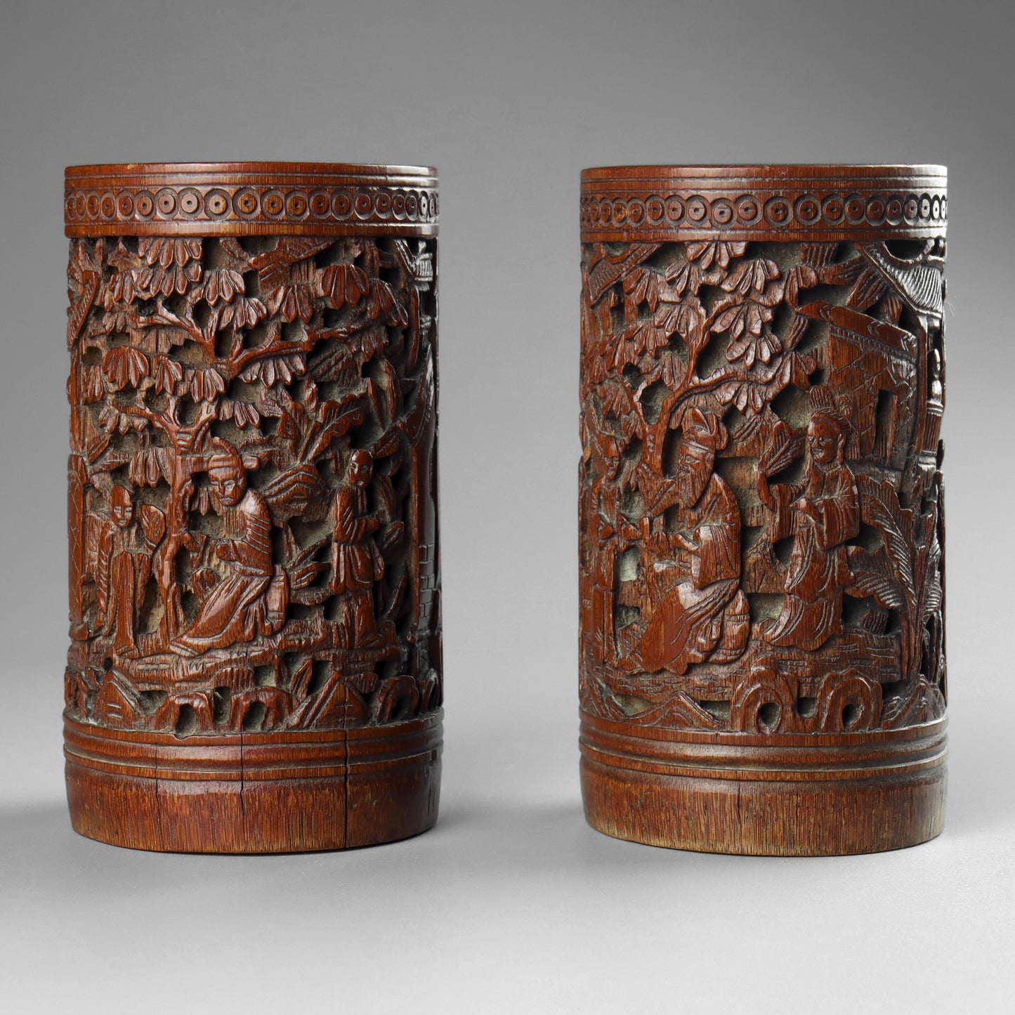 Chinese Carved Brush Pots