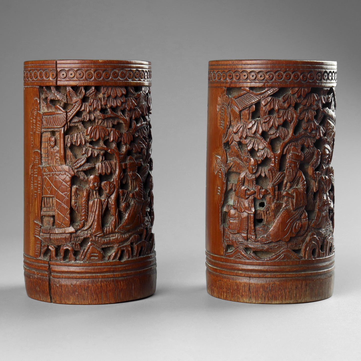 Chinese Carved Brush Pots