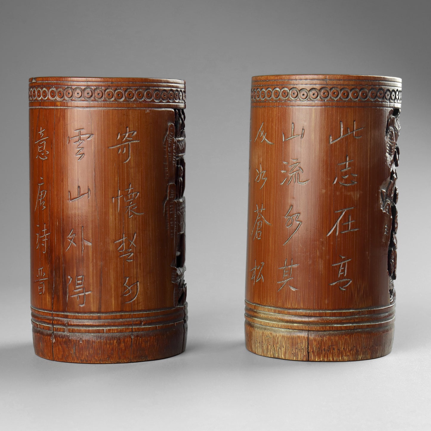 Chinese Carved Brush Pots