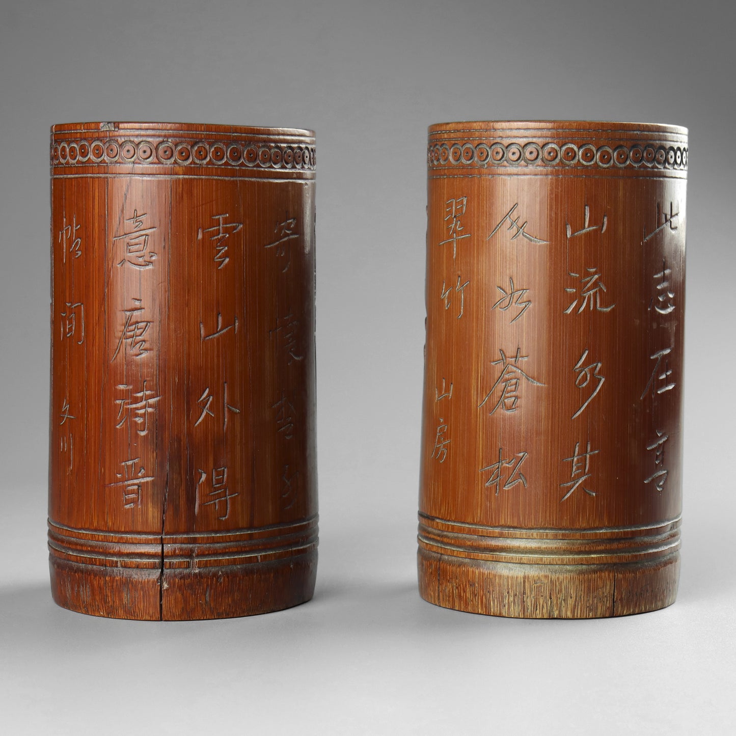 Chinese Carved Brush Pots
