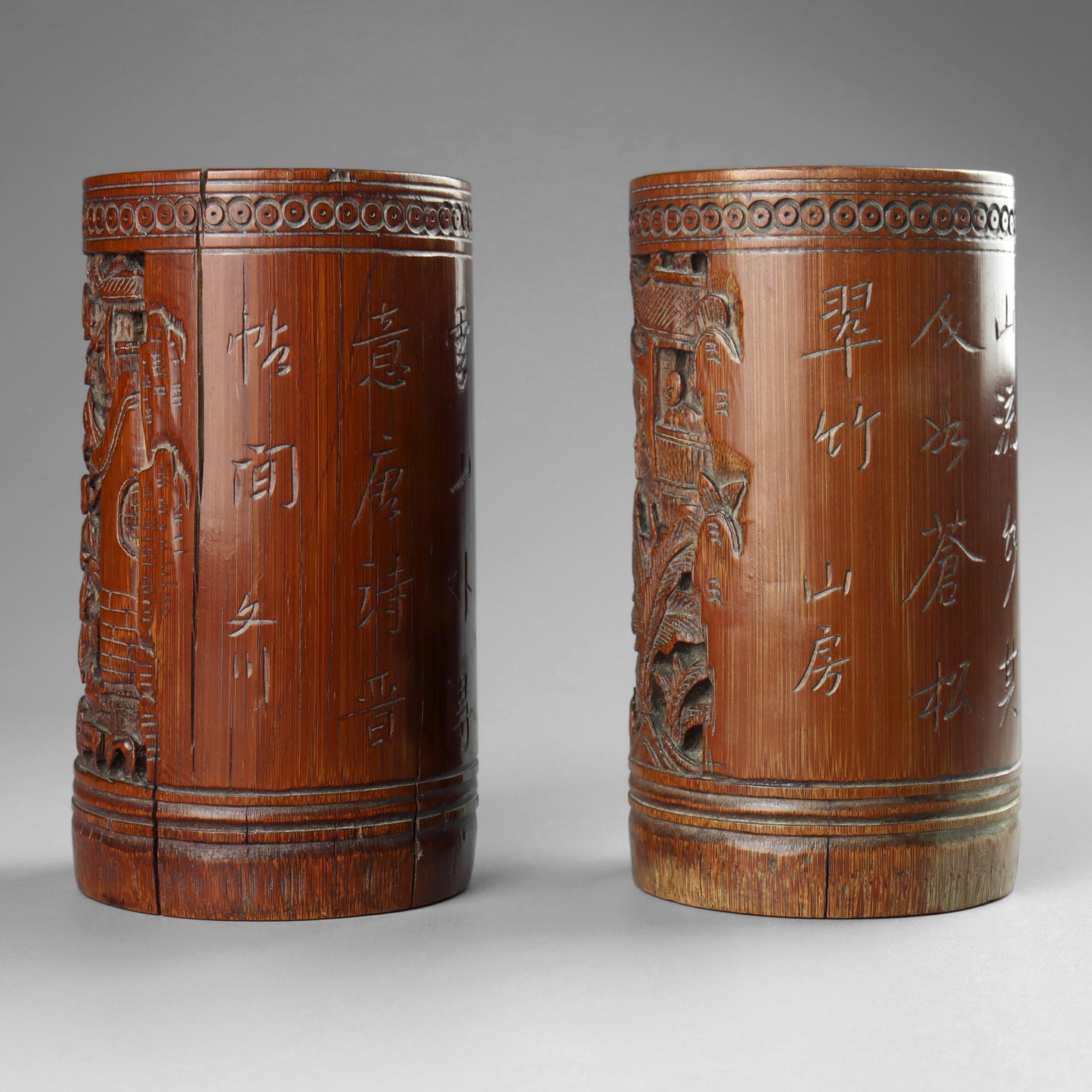 Chinese Carved Brush Pots