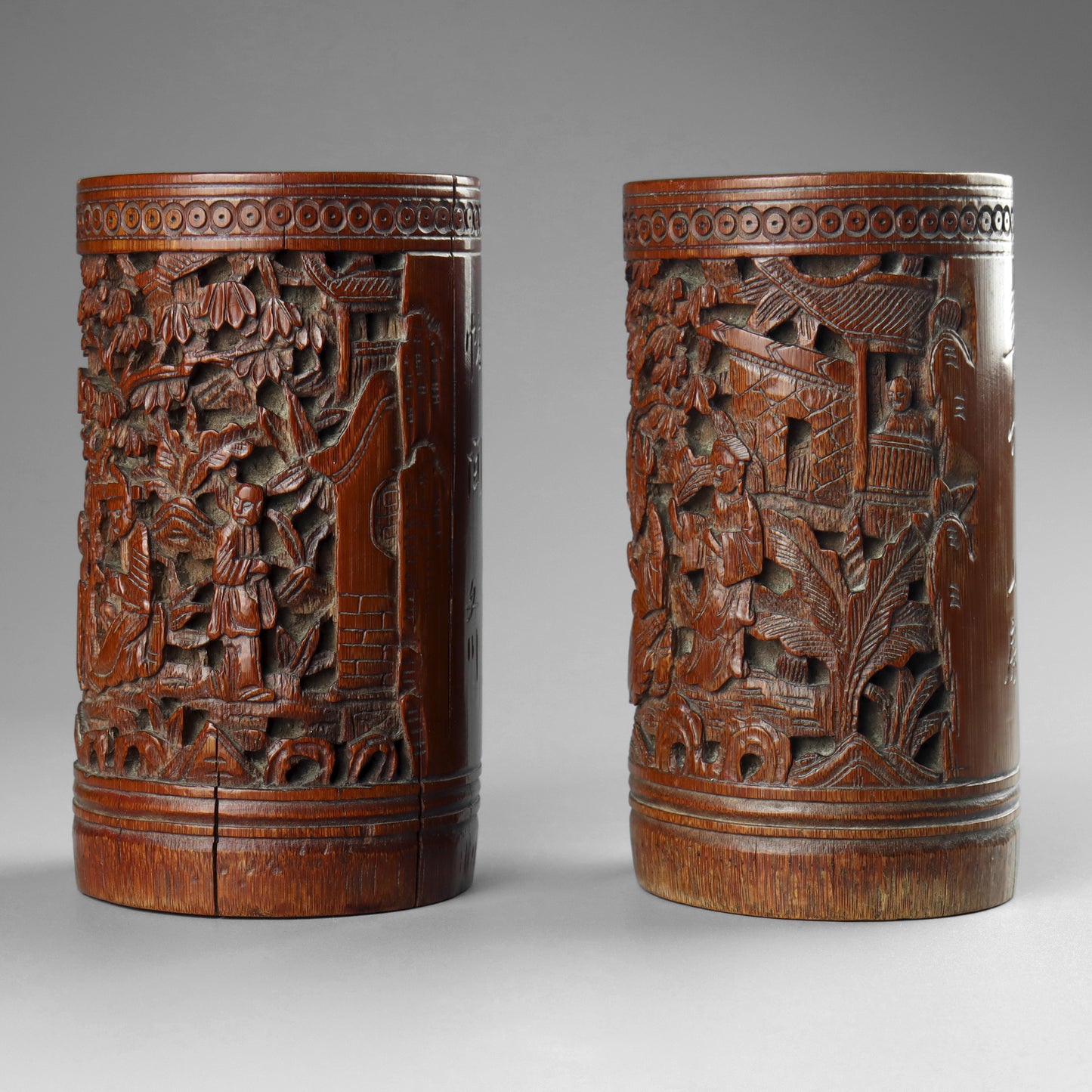 Chinese Carved Brush Pots