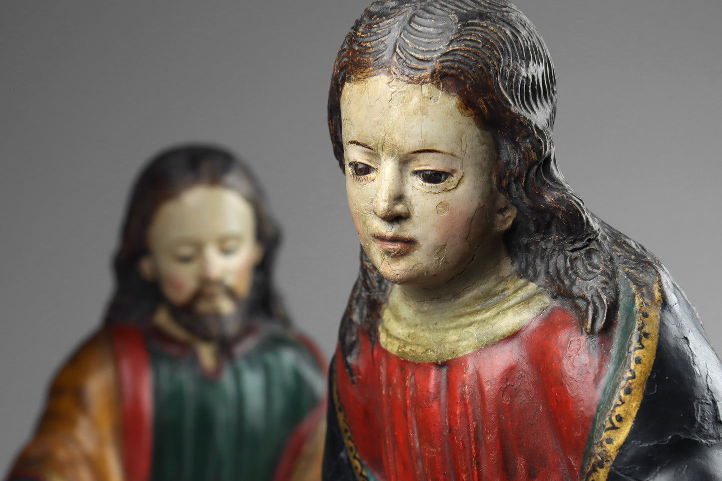 Carved Statues of Mary & Joseph