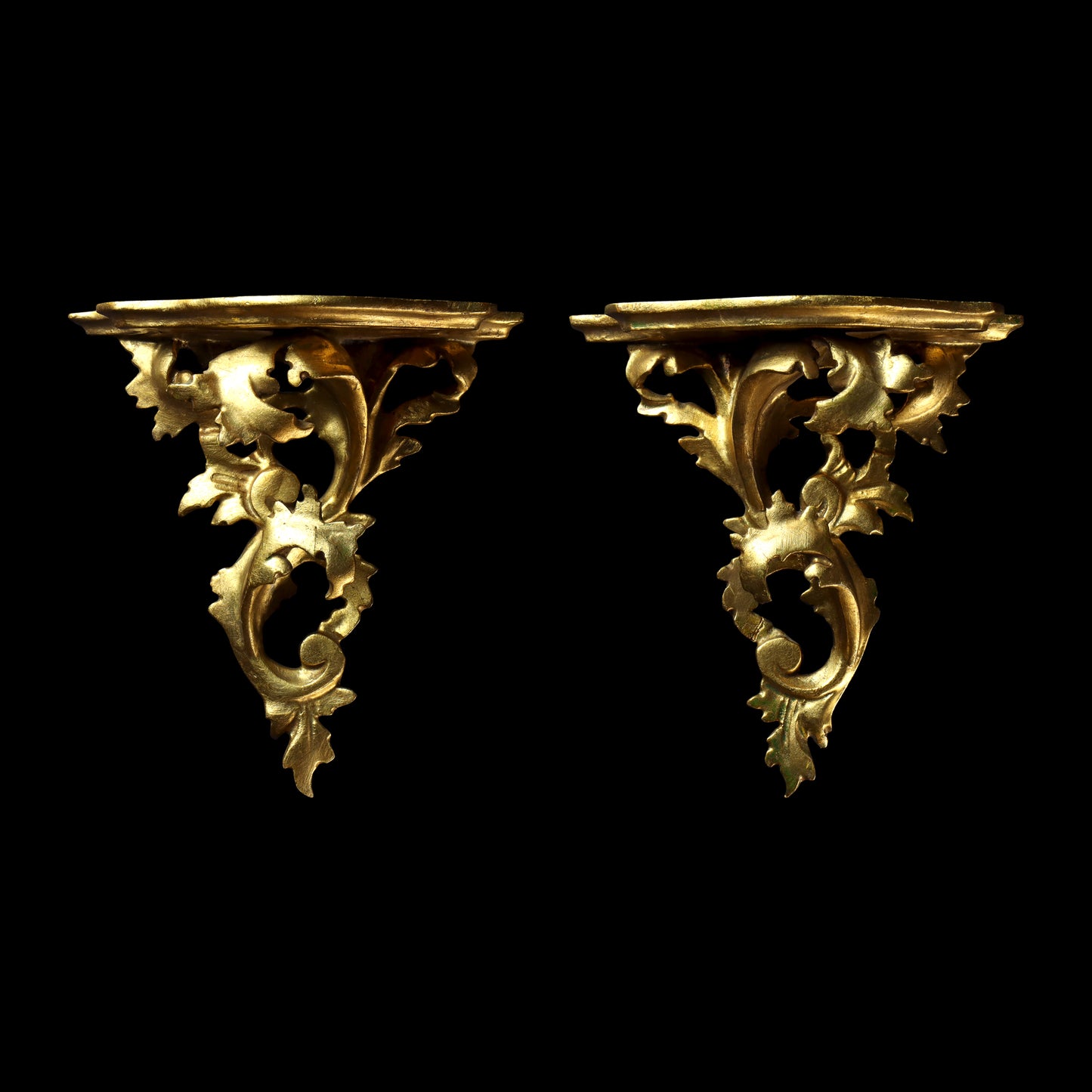 Pair of Florentine Giltwood Brackets