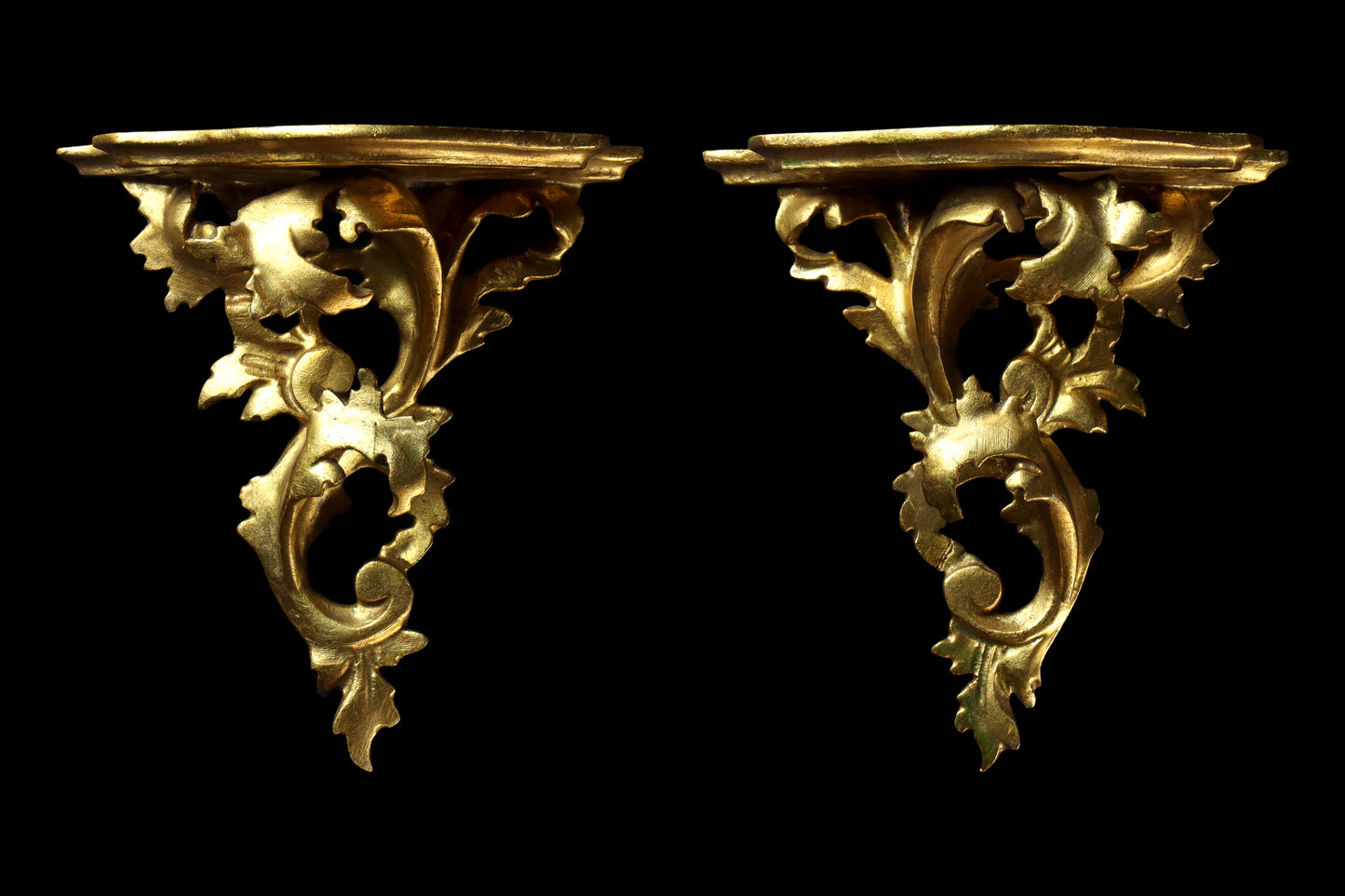 Pair of Florentine Giltwood Brackets