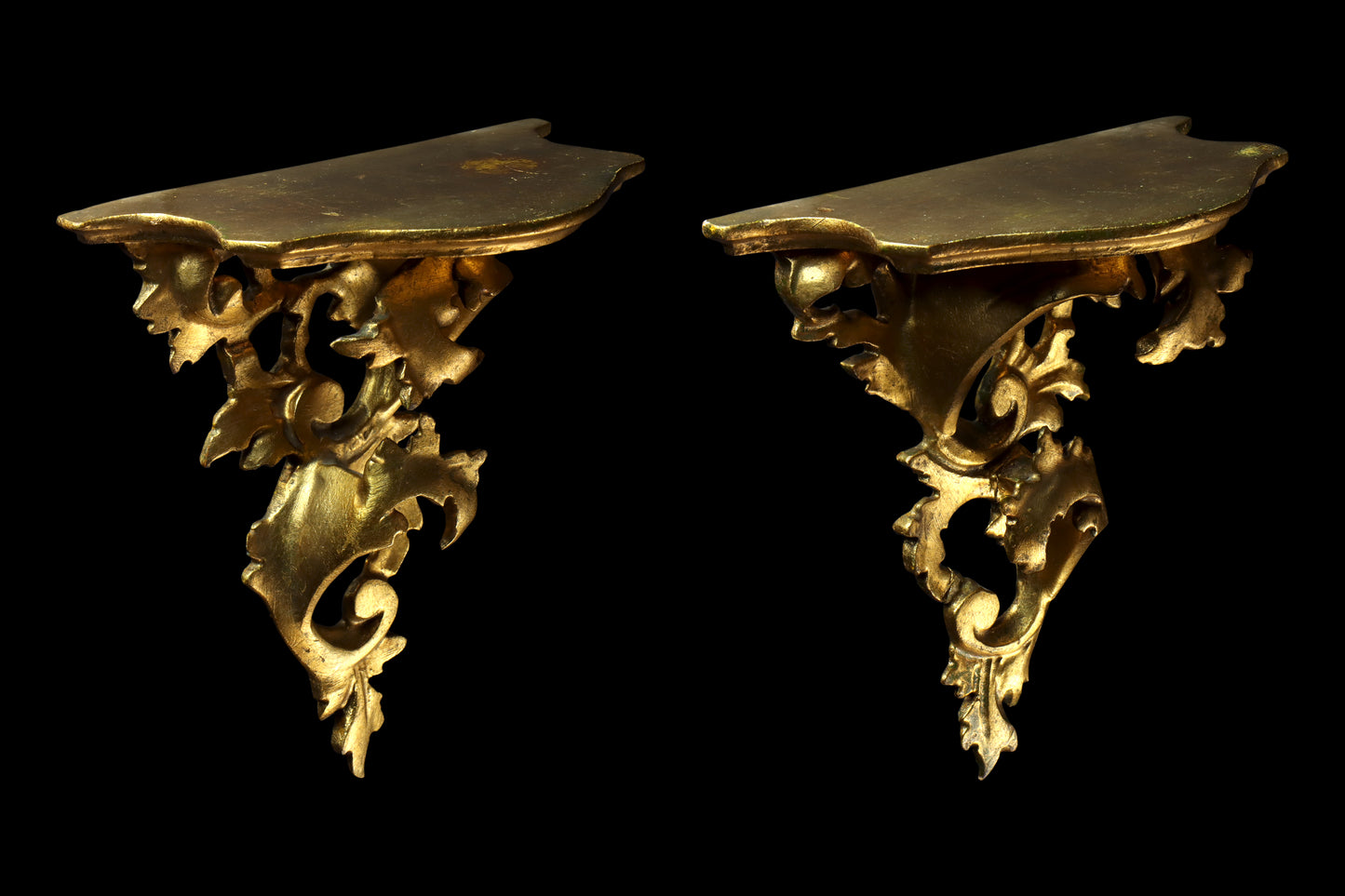 Pair of Florentine Giltwood Brackets