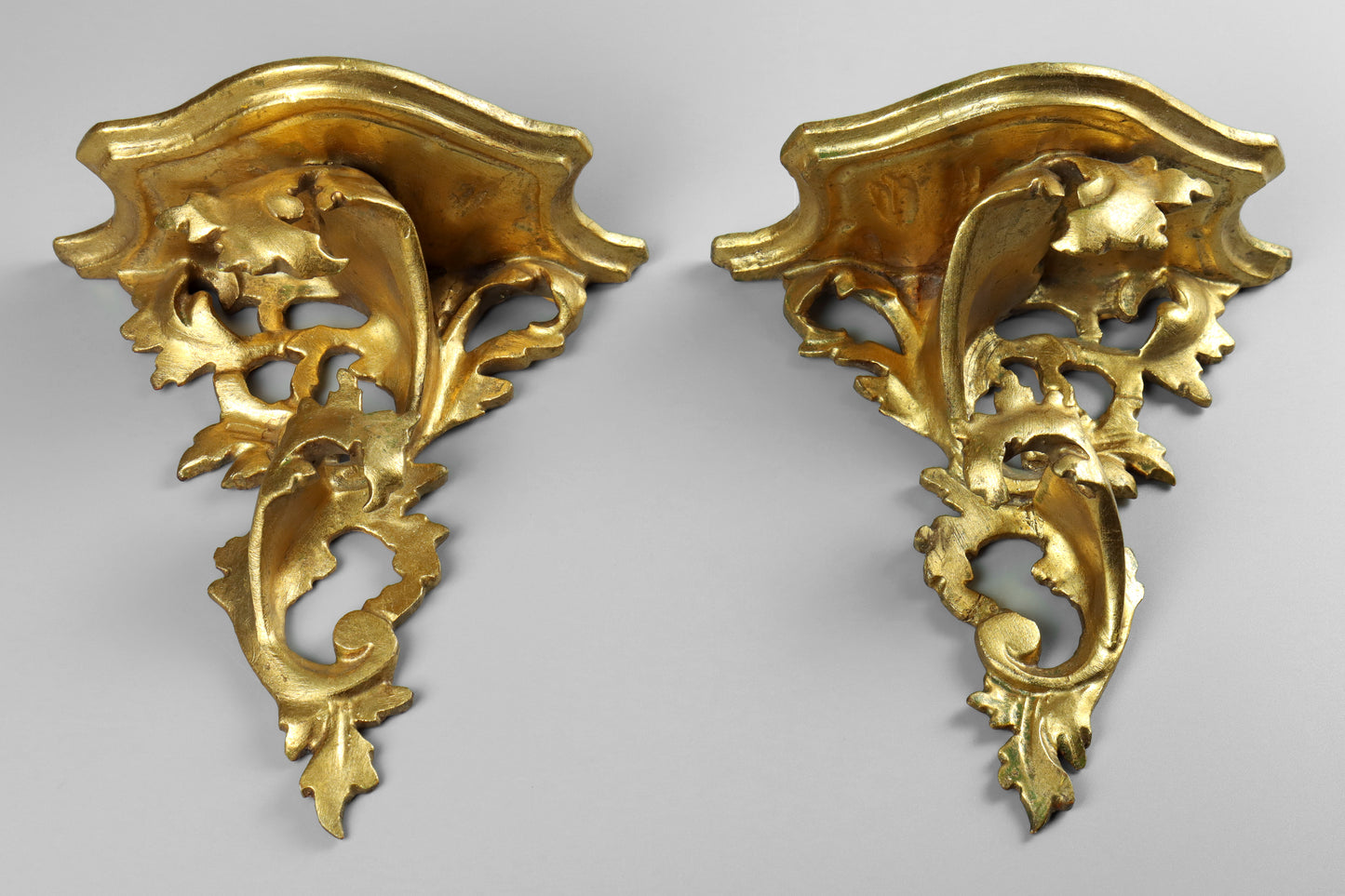 Pair of Florentine Giltwood Brackets