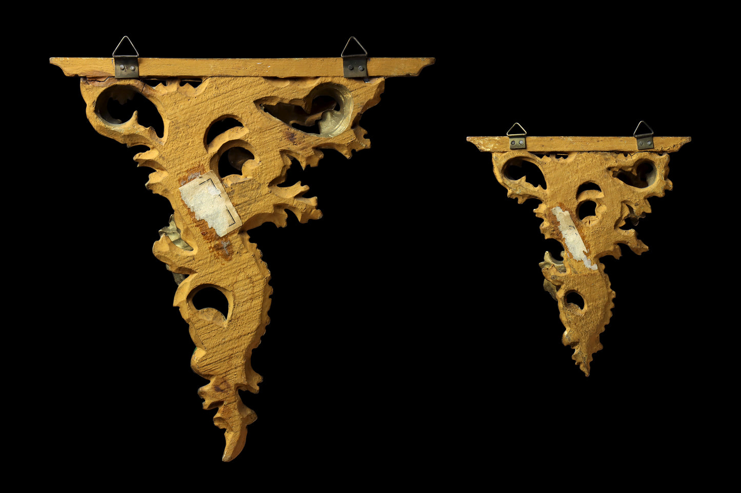 Two Florentine Giltwood Brackets