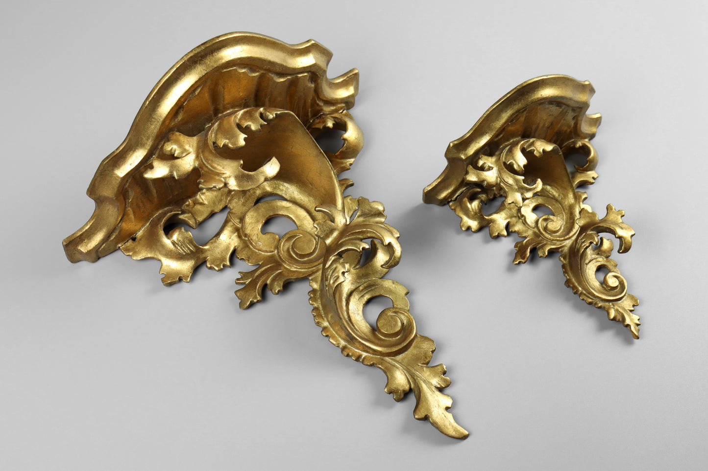 Two Florentine Giltwood Brackets