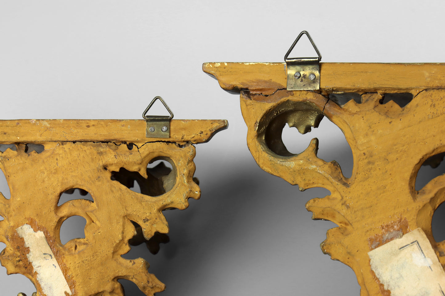 Two Florentine Giltwood Brackets
