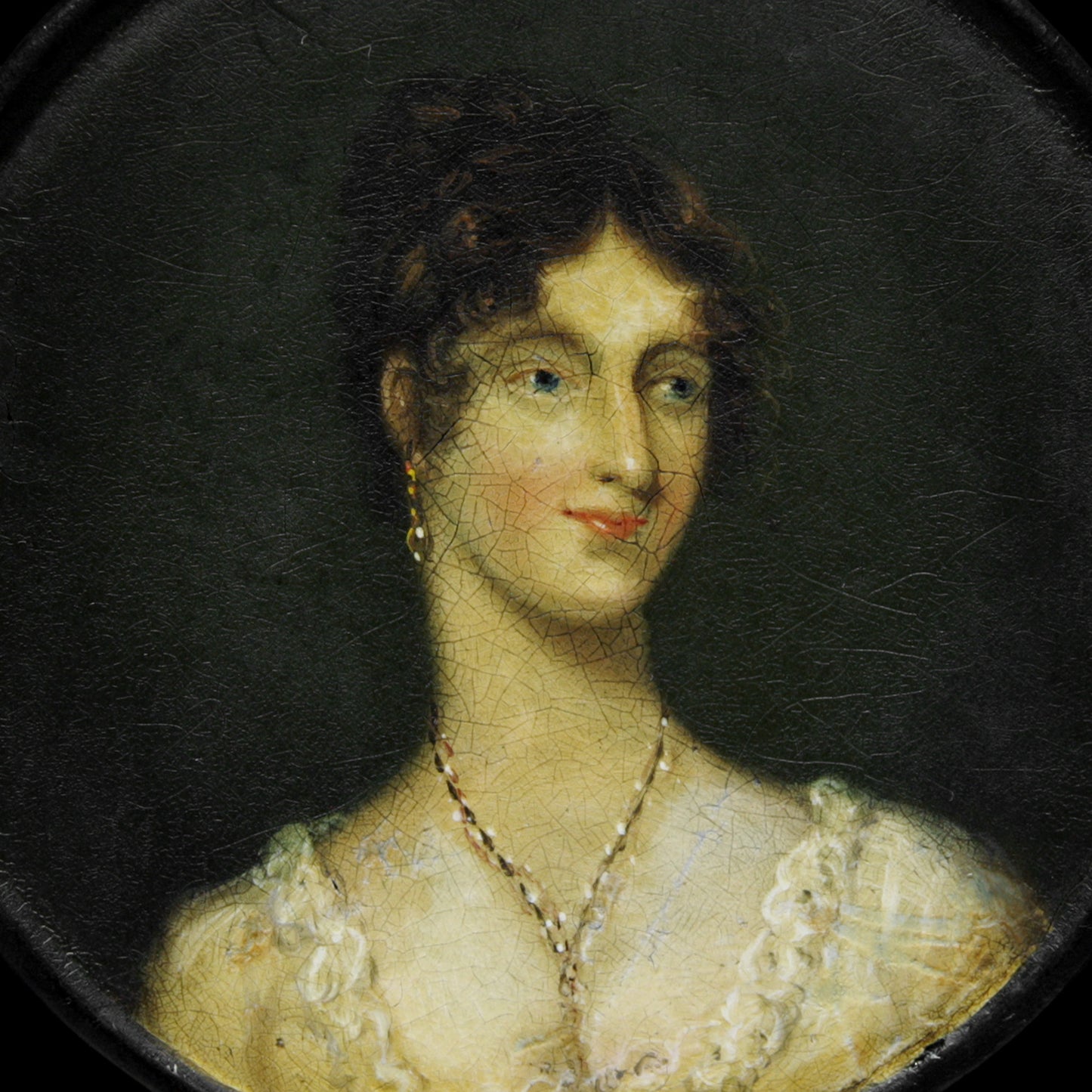 Papier-Mache Lady Portrait Snuff Box