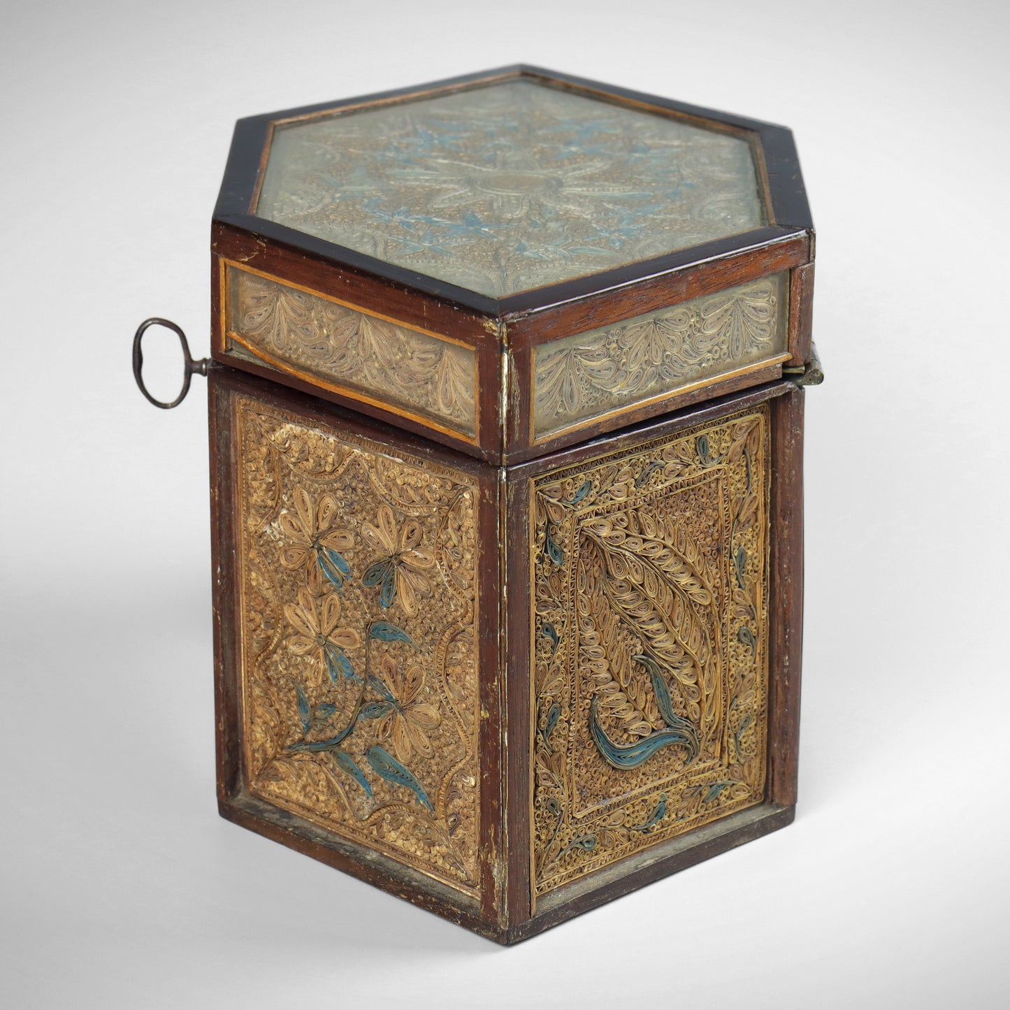 Georgian Paper Scroll Tea Caddy