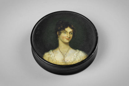 Papier-Mache Lady Portrait Snuff Box