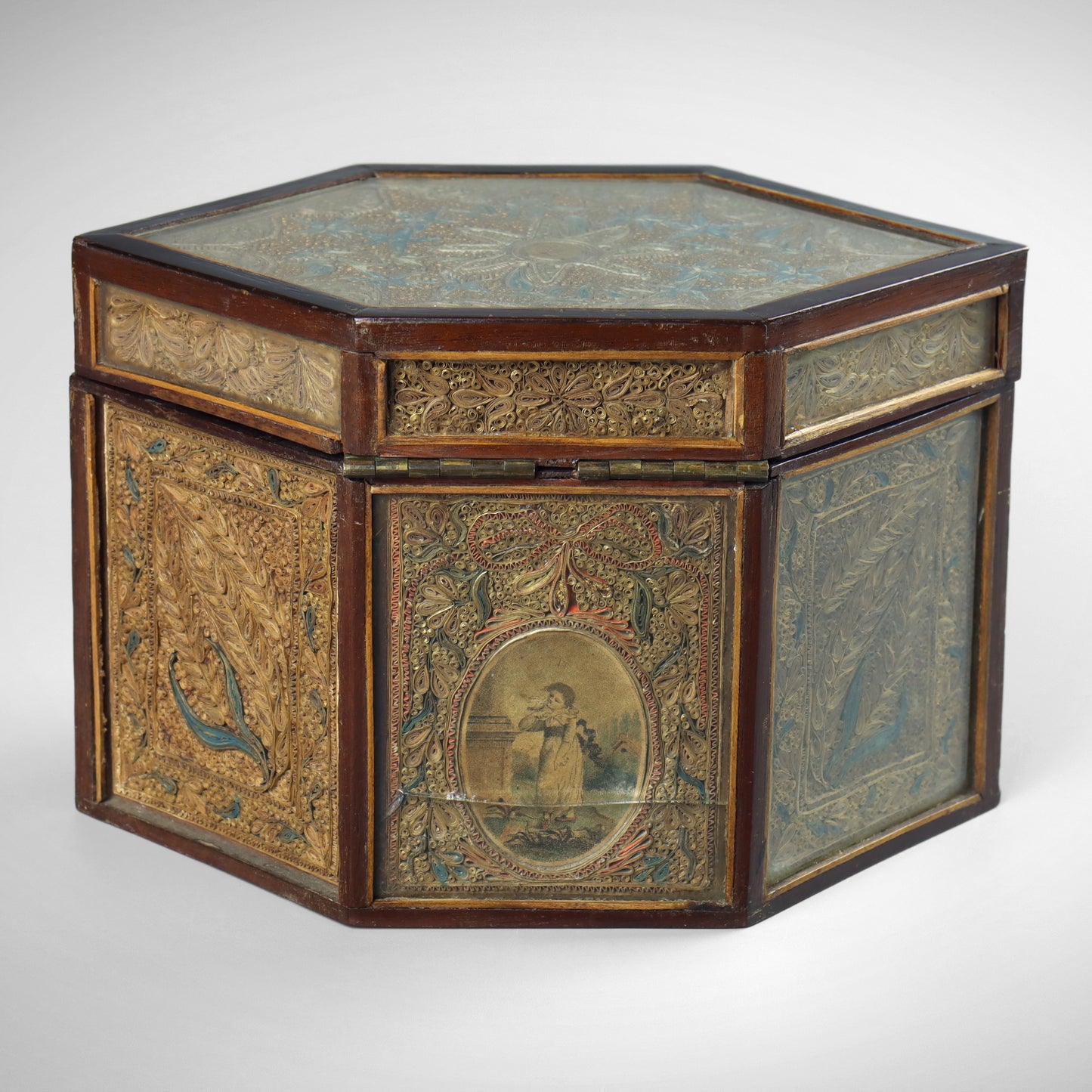 Georgian Paper Scroll Tea Caddy