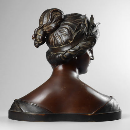 Art Nouveau Terracotta Bust of a Lady