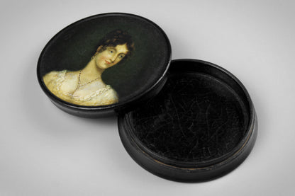 Papier-Mache Lady Portrait Snuff Box