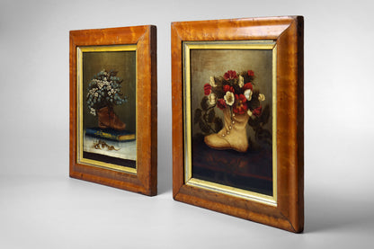 Pair of Folk Art Still-Life Paintings