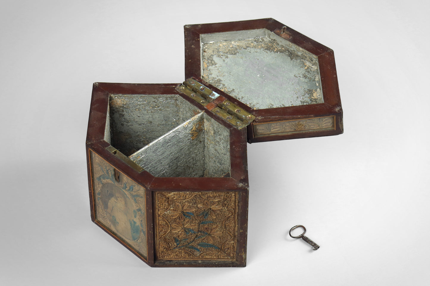 Georgian Paper Scroll Tea Caddy