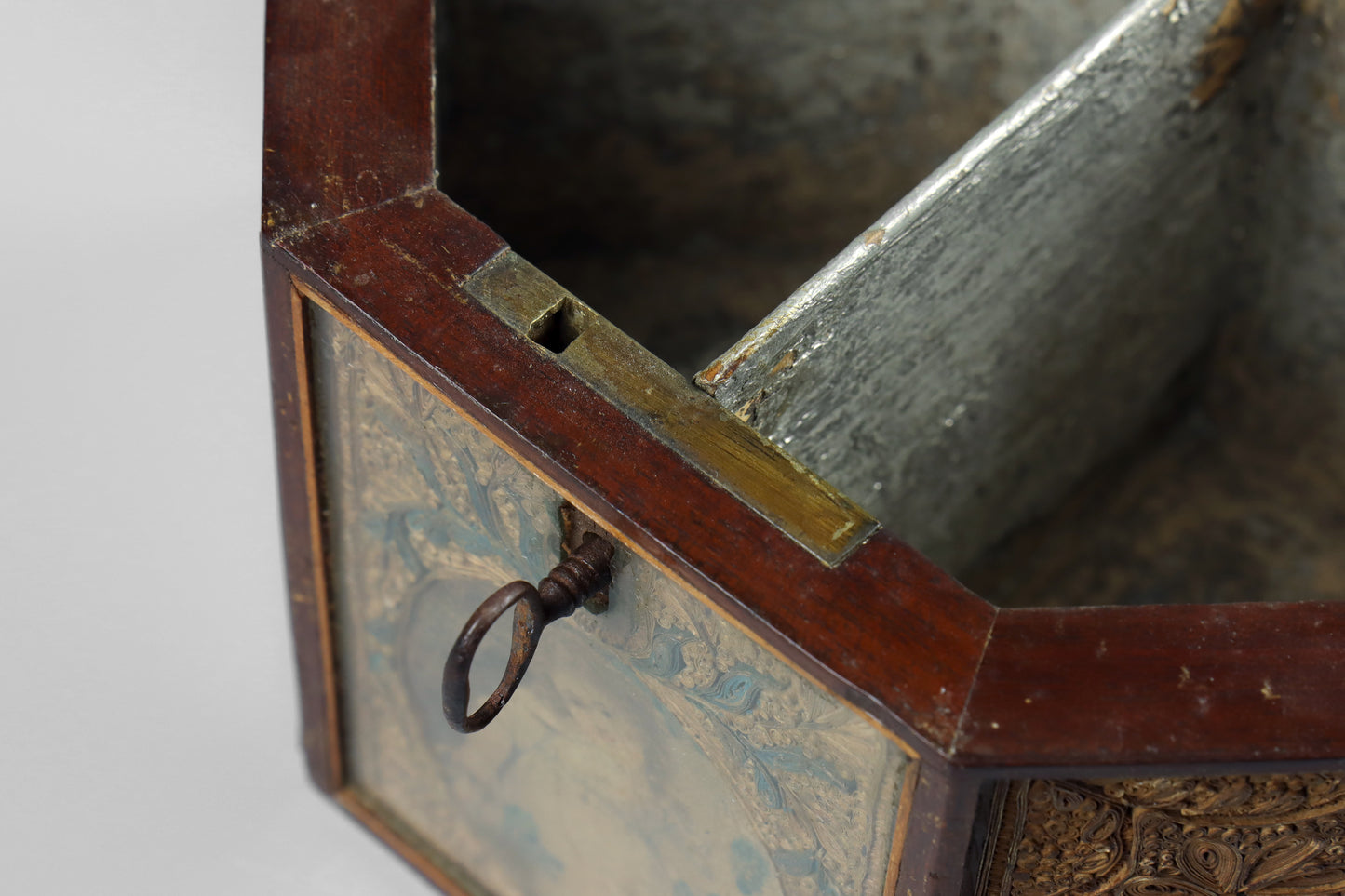 Georgian Paper Scroll Tea Caddy
