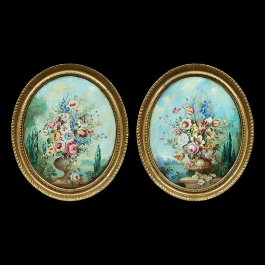 Pair of Floral Still-Life Paintings