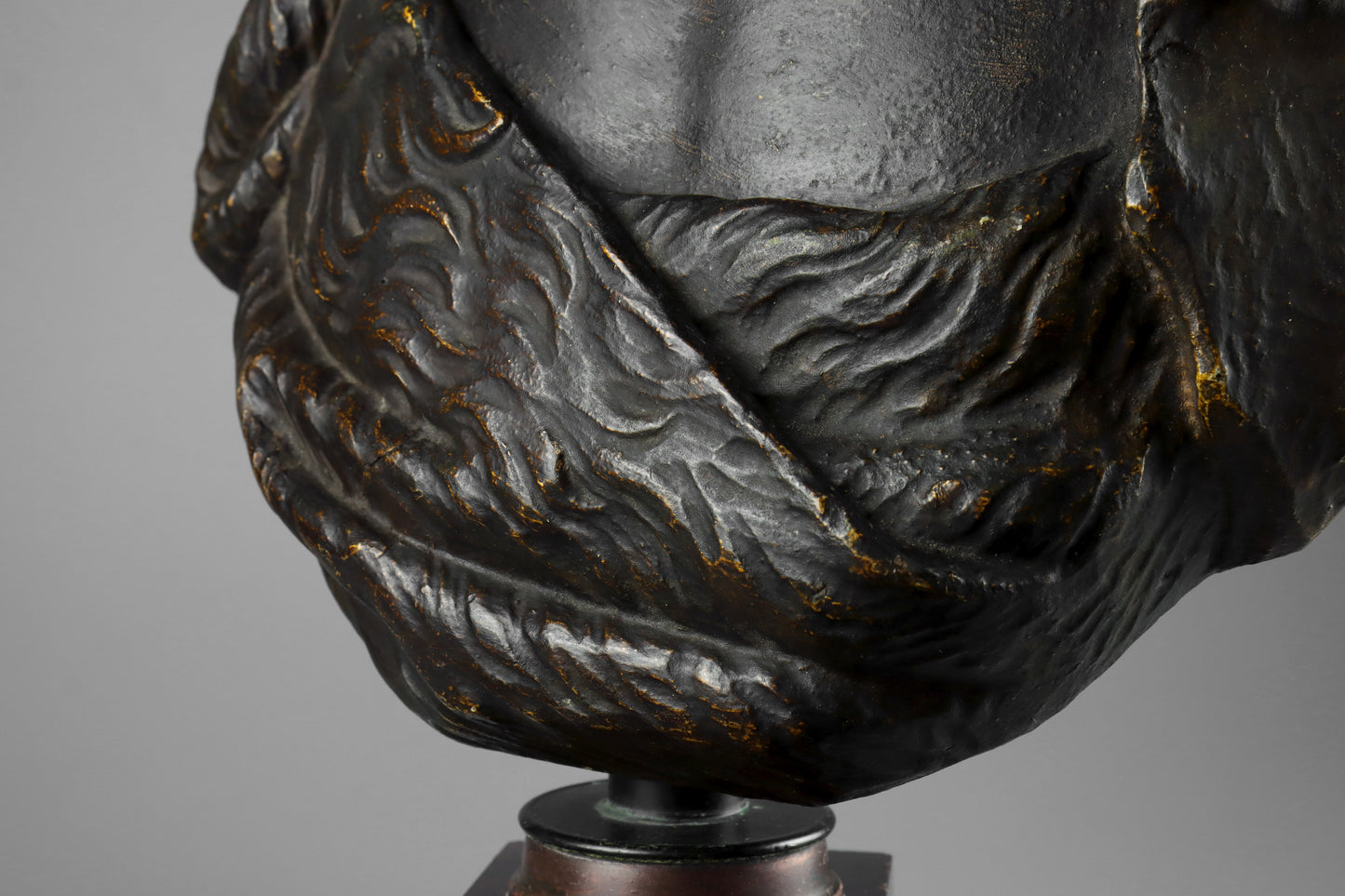 Carved Wood & Polychrome Bust of Bacchus