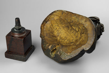 Carved Wood & Polychrome Bust of Bacchus