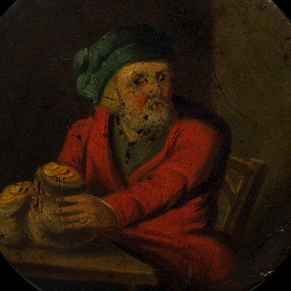 Papier-Mache Miser Painted Snuff Box