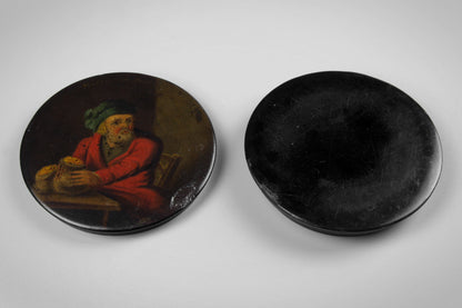 Papier-Mache Miser Painted Snuff Box