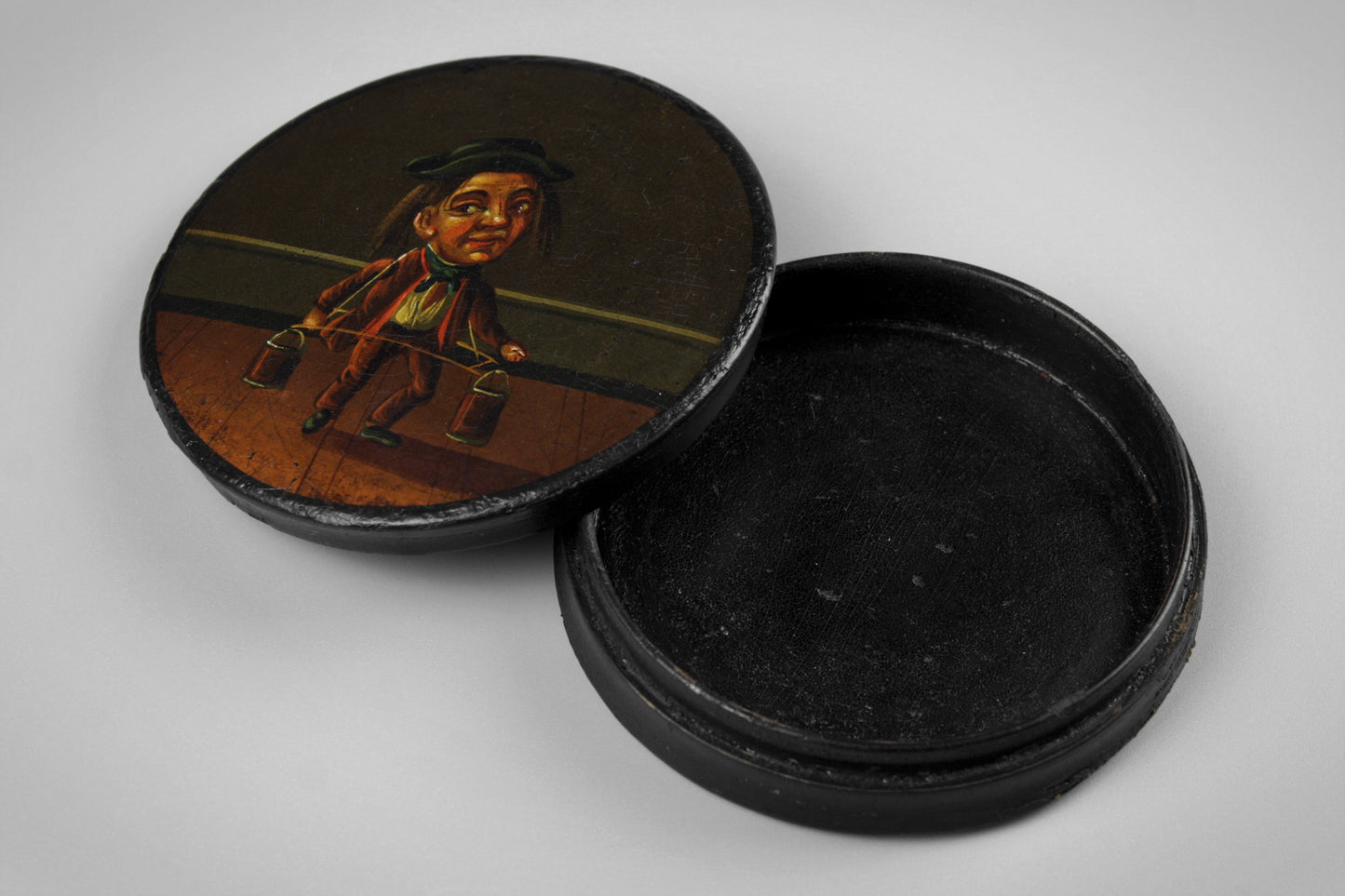 Papier-Mache Dwarf Painted Snuff Box