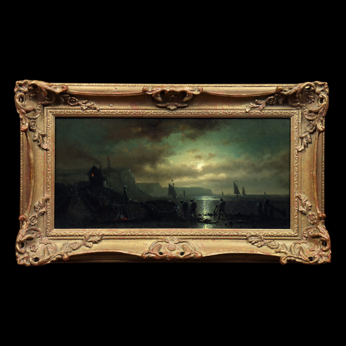 Moonlight Harbour Scene