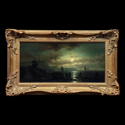 Moonlight Harbour Scene