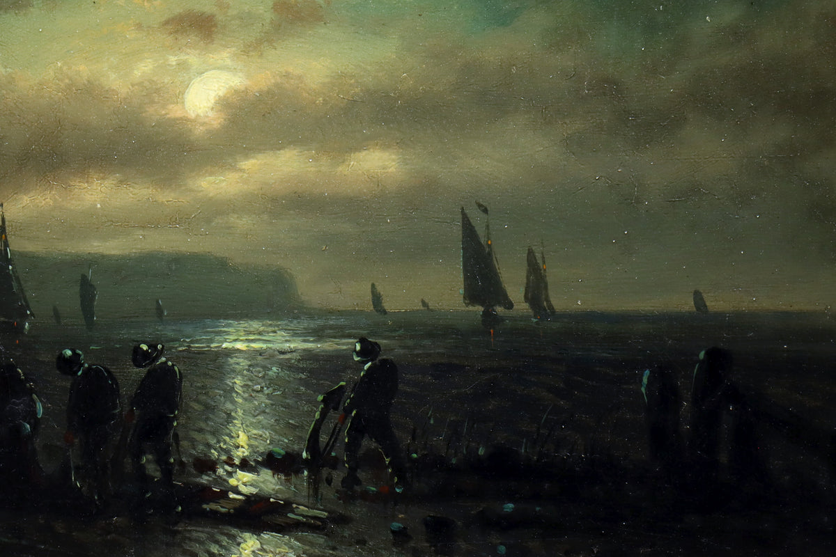 Moonlight Harbour Scene