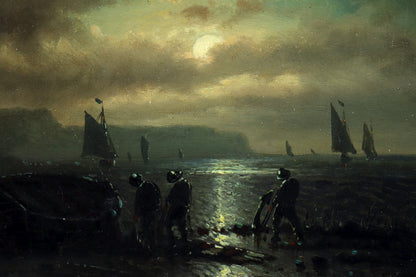 Moonlight Harbour Scene