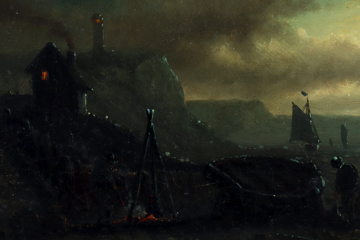 Moonlight Harbour Scene
