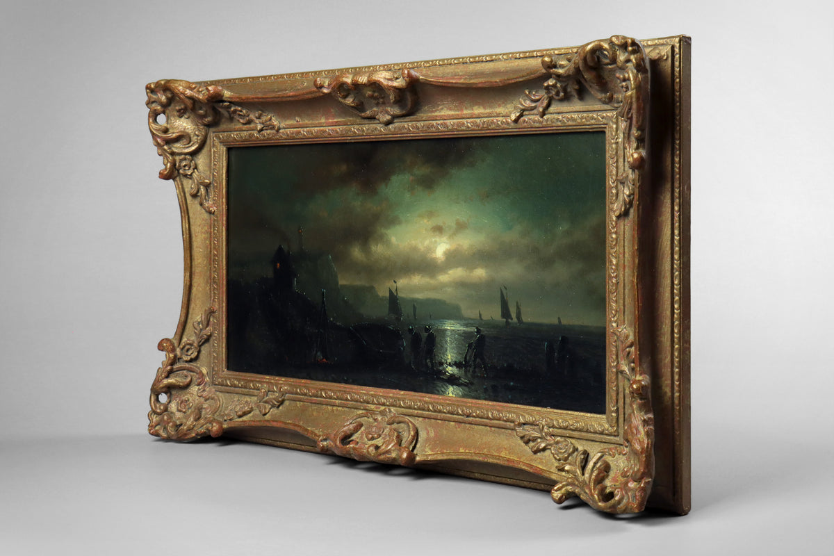Moonlight Harbour Scene