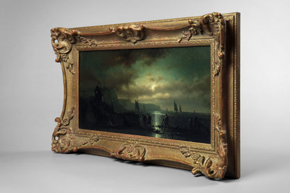 Moonlight Harbour Scene