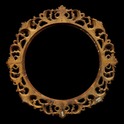 Tondo Florentine Carved Giltwood Frame