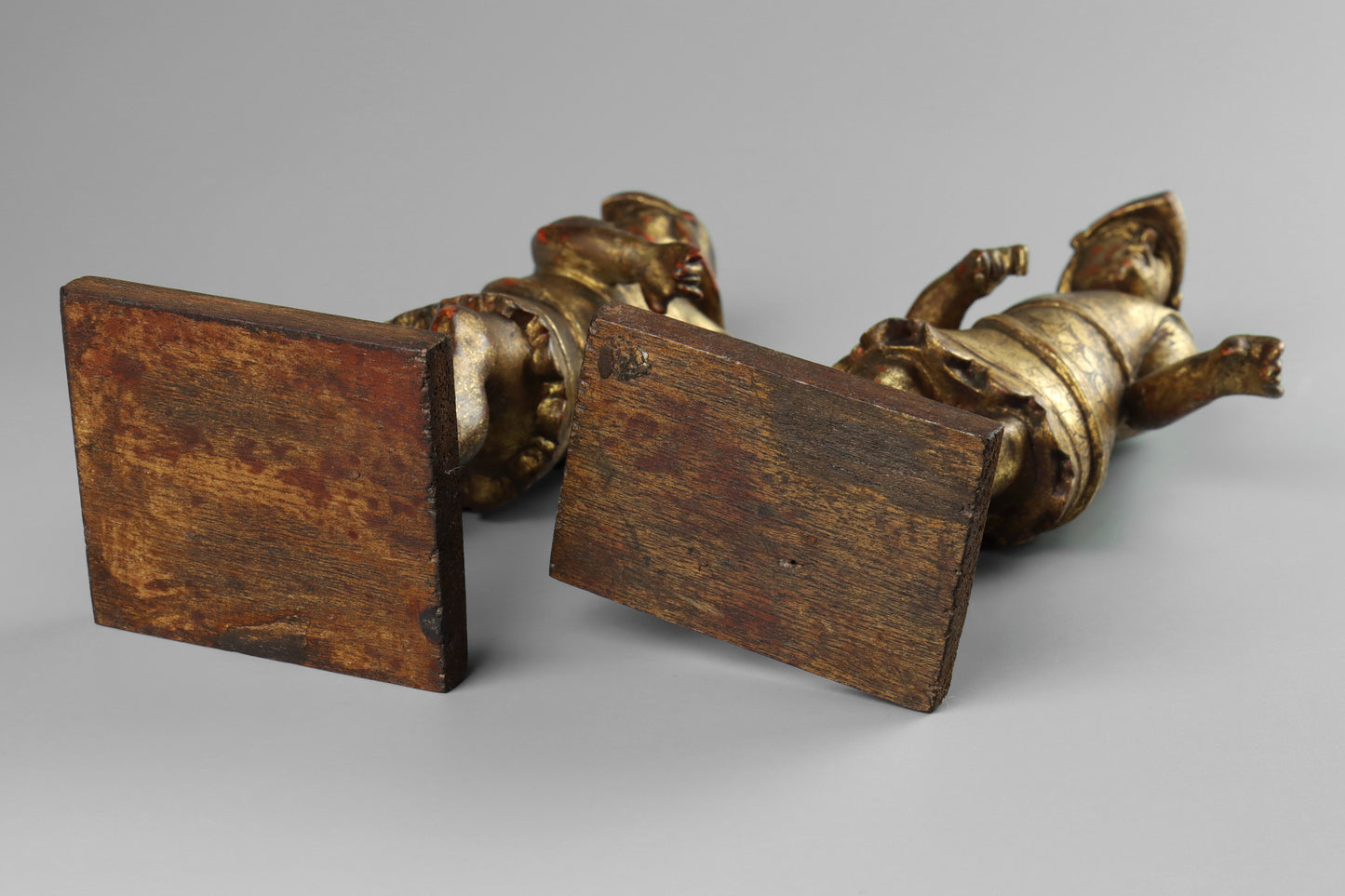 Carved Gilt Wood Roman Soldiers