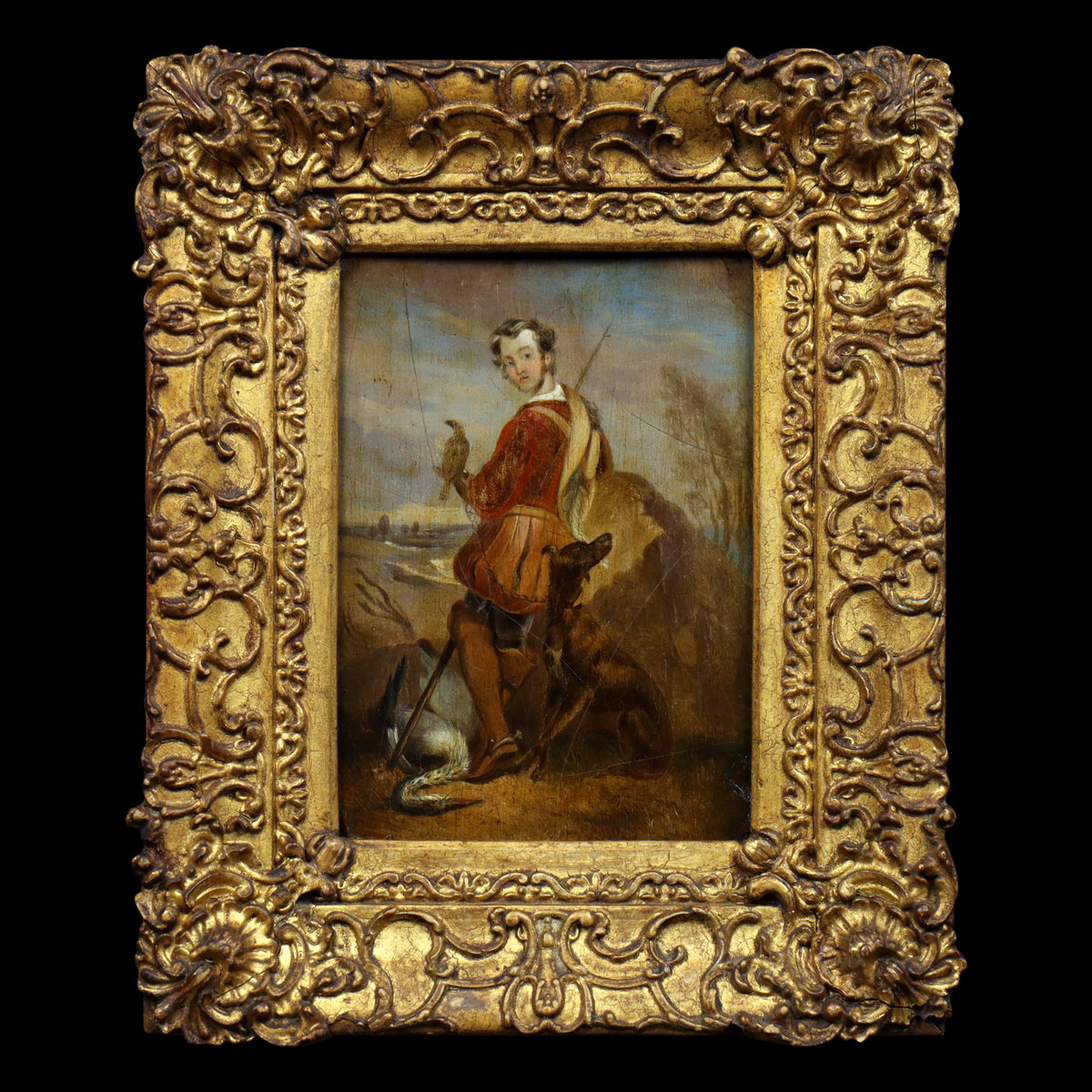 Falconer With a Dog