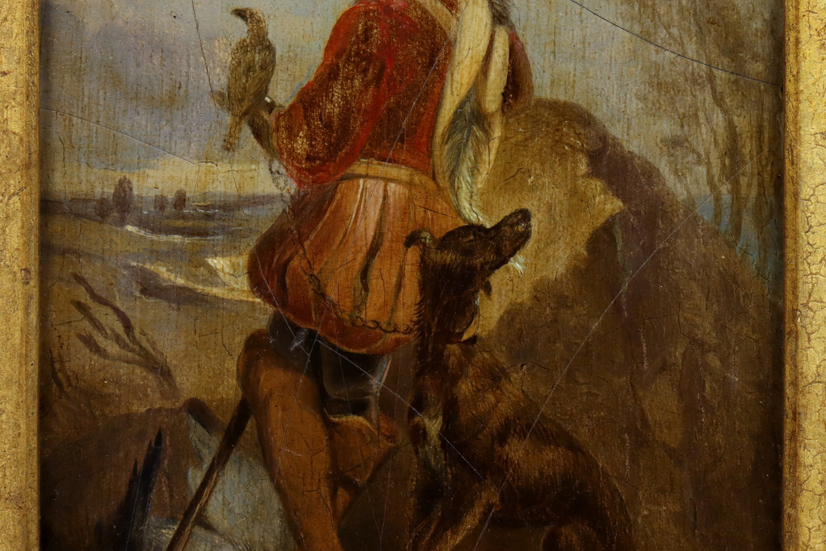 Falconer With a Dog