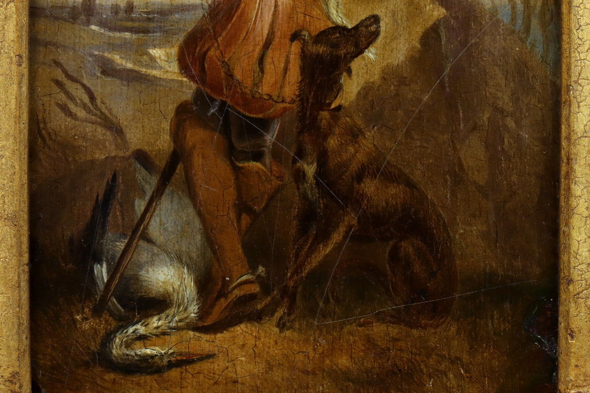 Falconer With a Dog