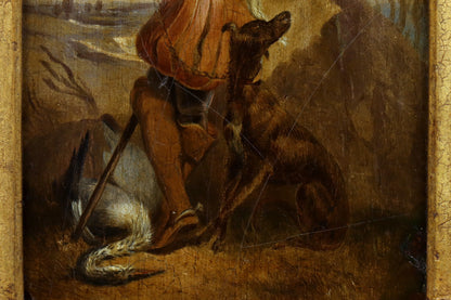 Falconer With a Dog
